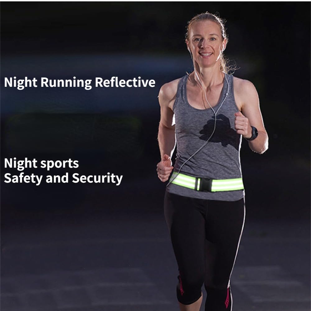 YYKSYDPT Reflective Running Gear 2PCS Reflective Belt Reflective Running Gear Bike Reflective Running Gear for Men and Women (Black)