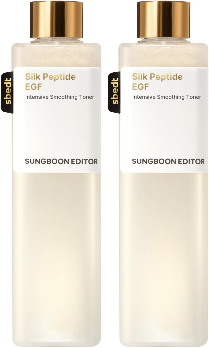 SUNGBOON EDITOR Silk Peptide EGF Facial Toner with Copper Peptides for Sensitive Skin | Moisture & Smoothing Care for fine Lines | Firm-Looking Radiance | Korean Skincare 10.14 fl oz (Pack of 2)