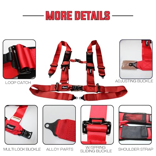 Image of 4 Point Safety Harness with Padding, Latch and Link Safety Harness