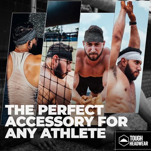 Image of Tough Headwear Tough Outfitters Headband for Men - Mens Headbands - Working Out Sports Performance Head Bands - Athletic Cycling Running Sweat Band, Football Headbands - Sweat Bands Men /Women