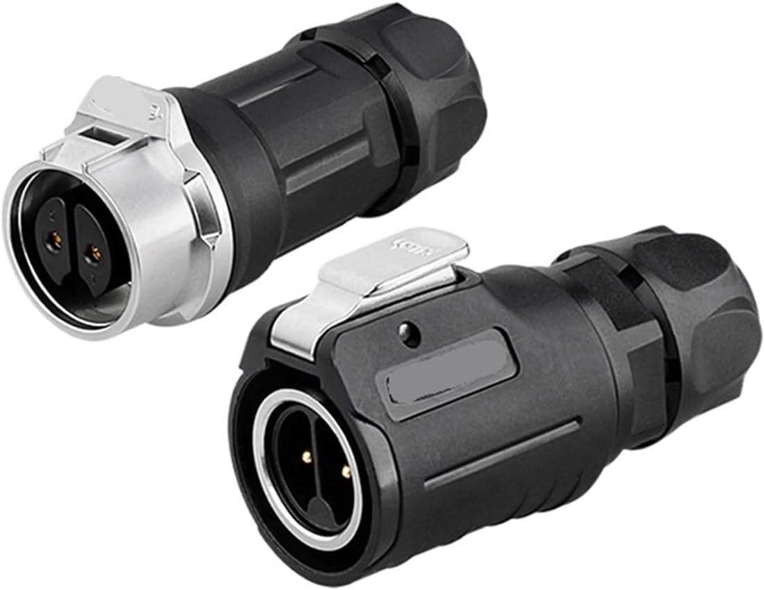 LP16 Plastic M16 Industrial 2 Pin Aviation Wire Power Connector Male Female Socket Connector for LED Drone Radio(Male Plug Set3)