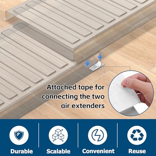 Touri 2 Pack Magnetic Air Vent Extender for Under Furniture, Upgraded Thickened Floor Vent Deflectors for Home Floor, Thick PET Material, Fits 10" to 12" Floor Registers, Extends up to 33" Long by Touri - Used condition - Image 7