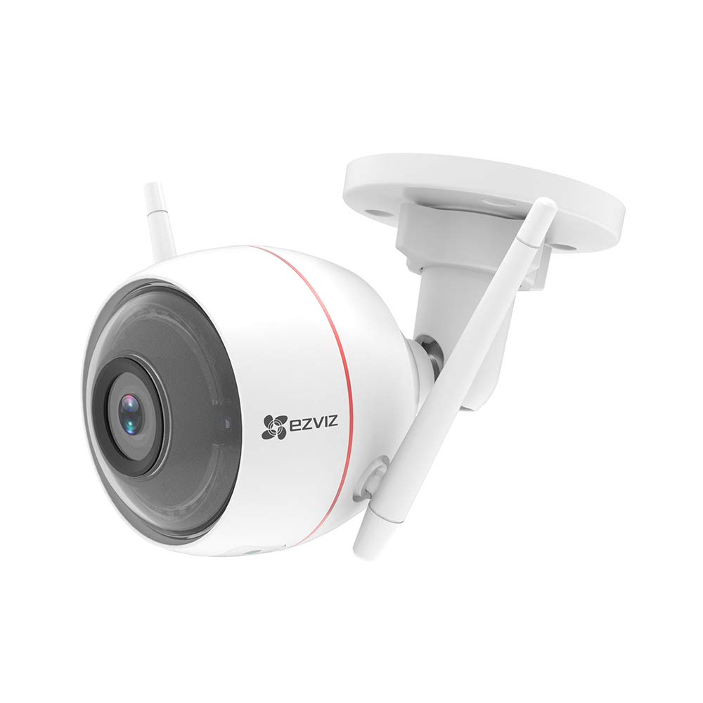 EZVIZ by Hikvision C3W 1080p WiFi Outdoor Bullet Camera with Night Vision Motion Alert and inbuilt Alarm| IP 66 Water Proof Weather Proof|, White (303100574)