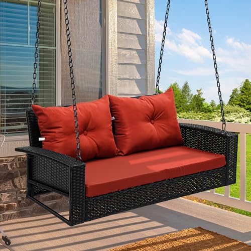 YITAHOME 2-Seats Wicker Hanging Porch Swing Chair