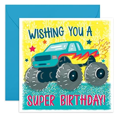 Central 23 Monster Truck Birthday Card with Stickers Cover
