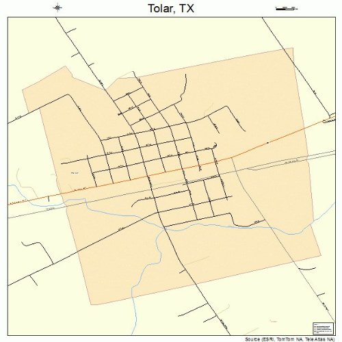 Large Street & Road Map of Tolar, Texas TX Printed poster size wall