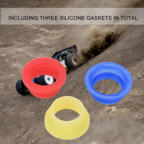 Plplaaoo Engine Exhaust Pipe Tubing Joint Adapter Silicone Gasket For Hsp 1/8 Rc Nitro Car, 3Pcs Exhaust Pipe Silicone Gasket, #TOP2
