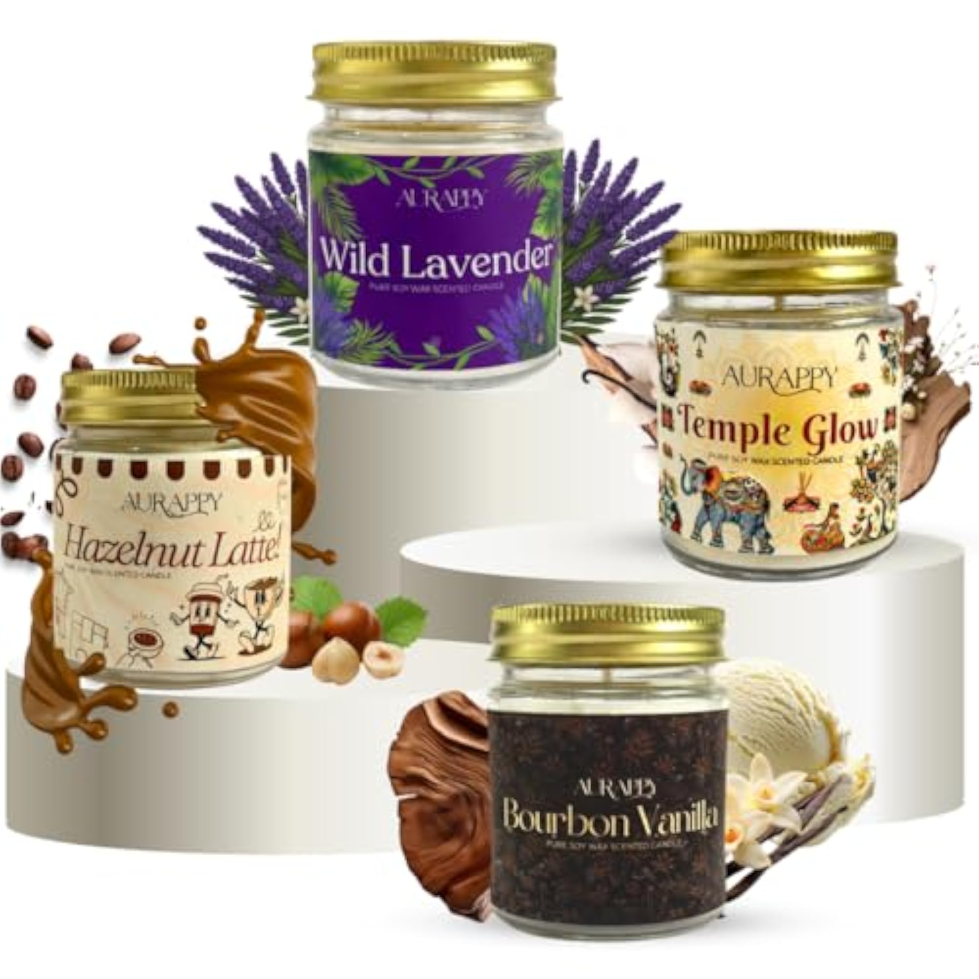 Scented Candles Set of 4, Aromatherapy Gift Set