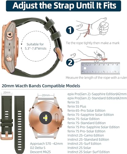 Correa de silicona de 20 mm transpirable e impermeable para Instinct 2S 4