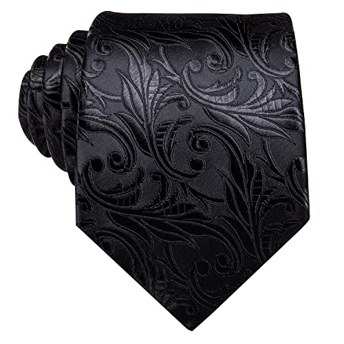 Image of Dubulle Silk Ties Set for Men Formal Paisley Striped Necktie Pocket Square Cufflinks 3PCS Sets Wedding Business Party