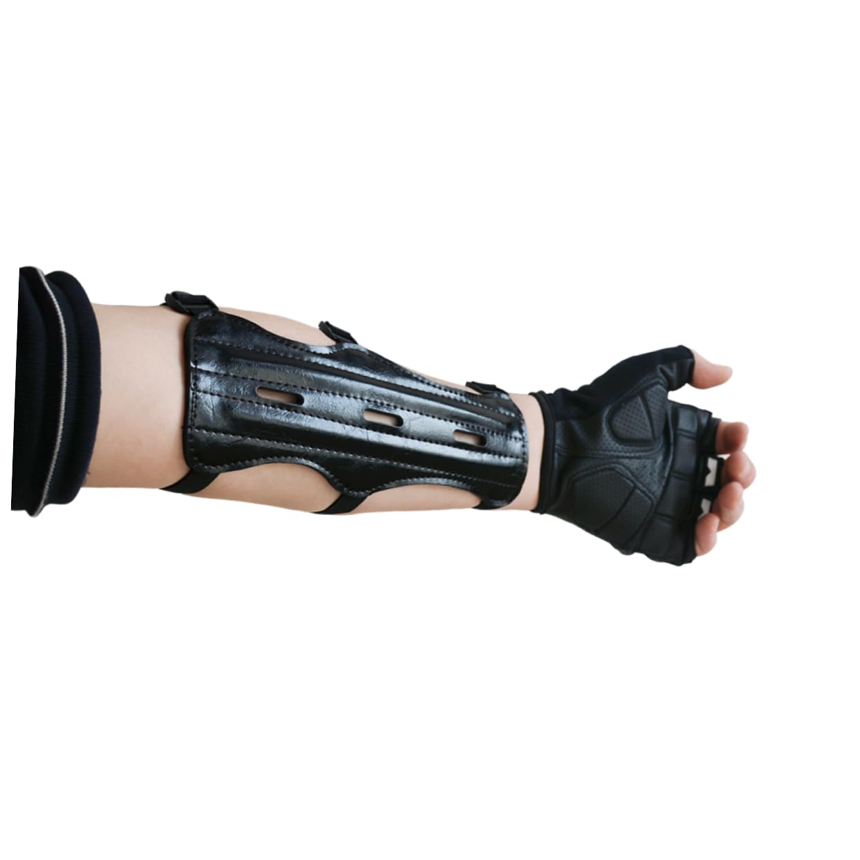 Toddmomy Archery Armguard Leather Archery Arm Guards Comfort Fit 3 Straps Adjustment