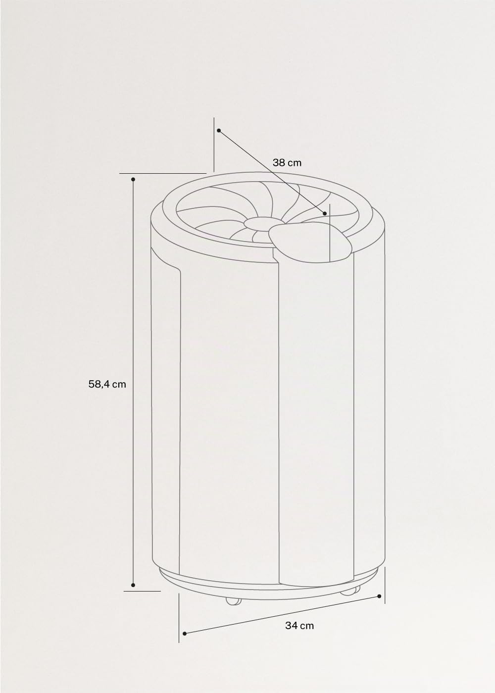 CREATE / DRYPLUS XL-SPIRAL / Deumidificatore portatile bianco, con raffreddamento R290, deumidificazione continua, silenziosa, 20 l/giorno, 90 m², timer, elimina l'umidità, capacità 4,5L