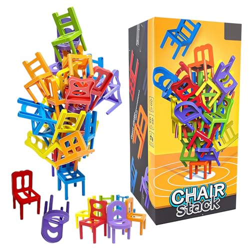 Eymobad 42 Pieces Stapelstuhlspiel,Stuhl Gleichgewicht Spiel, Gleichgewichtsspiel für die Ganze Familie, Mini Stacking Multiplayer Balance Spiel, Kinder Spielzeug, Playset für Unisex Kinder