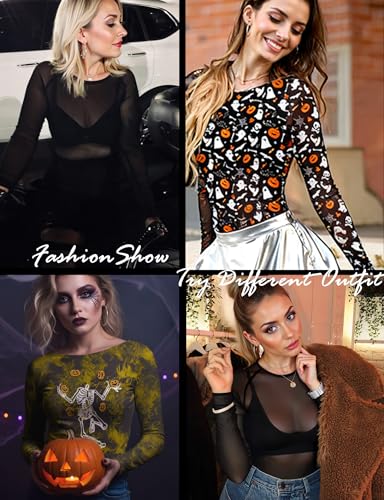 Image of Buauty Sheer Tops for Women,Mesh Fishnet Tops Plus Size,Stylish and Sensational Mesh Blouses for Fashion-Forward Ladies