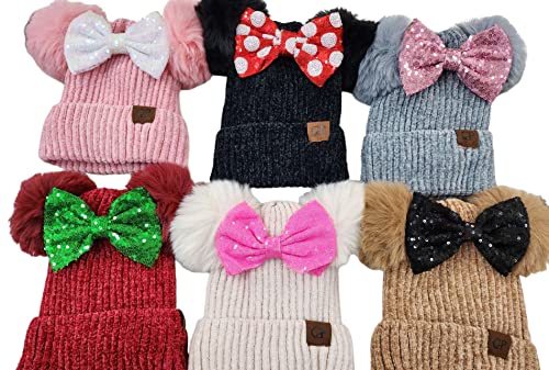 CLGIFT Rose Gold Minnie Ears Beanie, Winter BEANIE, Mickey Beanie, Holiday Winter Christmas, Minnie Fall Hat2