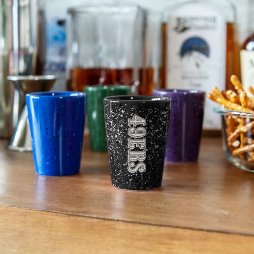 Rico Industries CSK1920BK Nfl Football San Francisco 49Ers 2Oz Ceramic Shot Glass thumb #3
