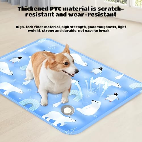 Kiuiom Selbst Kühlende Hundematte, Hunde Sommer Kühlkissen, Hundedecke Kaltgelpad, Kühlmatte Hund Haustier Kühlmatte Matte für Hundehütten Betten Waschbares Hundebett für Zuhause Unterwegs Auto