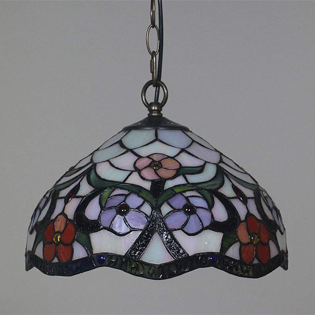 Lampa wisząca witrażowy żyrandol restauracja sypialnia przejście korytarz łazienka lampa sufitowa okrągła dekoracja oświetlenie E27 30 cm wygodna rocznica