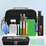 YICIZOL Optic Fiber Cleaning Inspection Kits Including 400 Times Fiber Connector Microscope for 1.25/2.5mm FC/SC/ST/LC Connector & 1.25mm/2.5mm Cleaner Pens & Cleaning Cassette (MR-200)