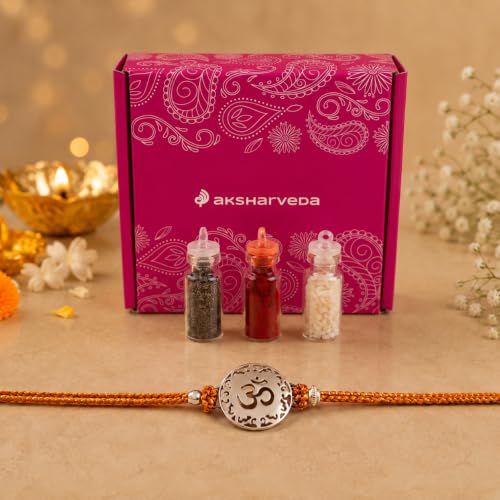 Image of Omkar Silver Plated Brass Blessed Rakhi