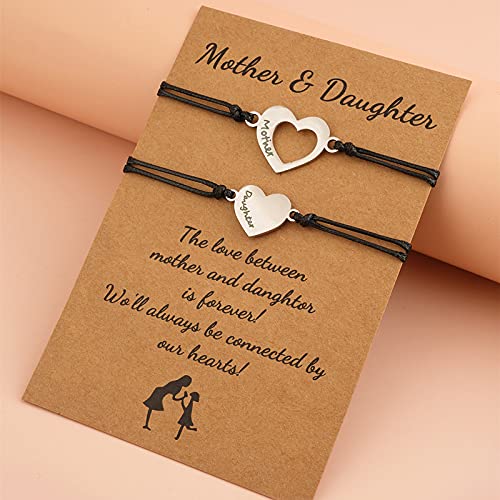 COLORFUL BLING Mother Daughter Mommy and Me Heart Wish Bracelets Distance Matching Hollow Heart Horse Promise Promise Bracelet Friendship Jewelry Back to School Gifts2