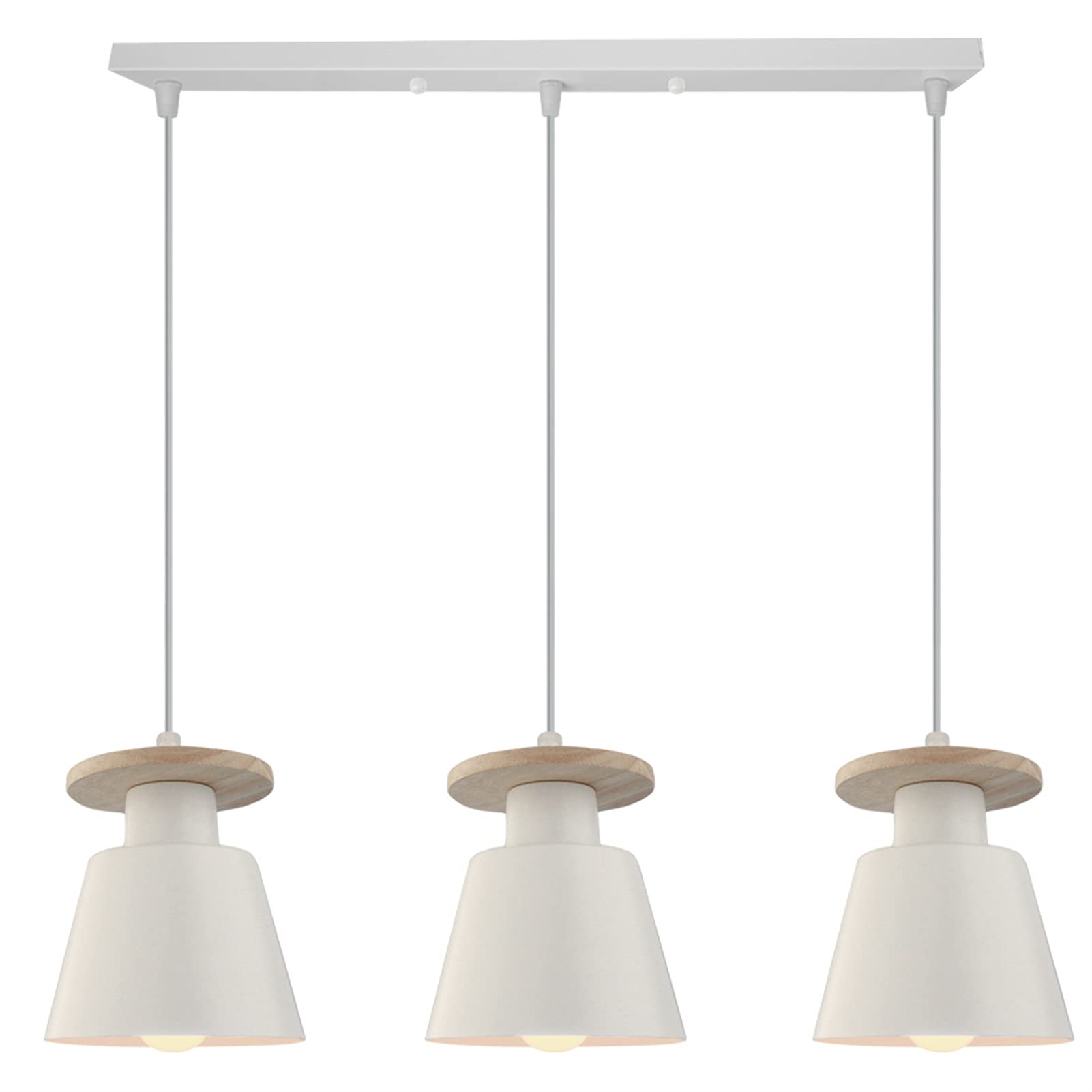 Abinlina Contemporary Adjustable Chandelier Light Fixture - E27 Iron Hanging Lamp for Home Décor