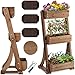 Produktbild tectake® Vertikalbeet mit 3 Etagen, Hochbeet aus Holz, Pflanztreppe, Hochbeet Balkon, Blumenbeet, Kräuterbeet, Gemüsebeet, Pflanzenregal, Blumenkasten Holz mit Pflanzvlies - braun, 60 x 49 x 140 cm