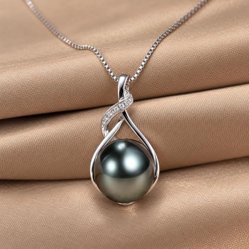 NONNYL Gifts for Women Wife-Tahitian-Black-Pearl-Necklace-Gift for Wife Wedding Birthday Anniversary Jewelry-Mom Girlfriend Her Mothers Day Gifts for Mom Women Valentines Christmas Day - Image 2