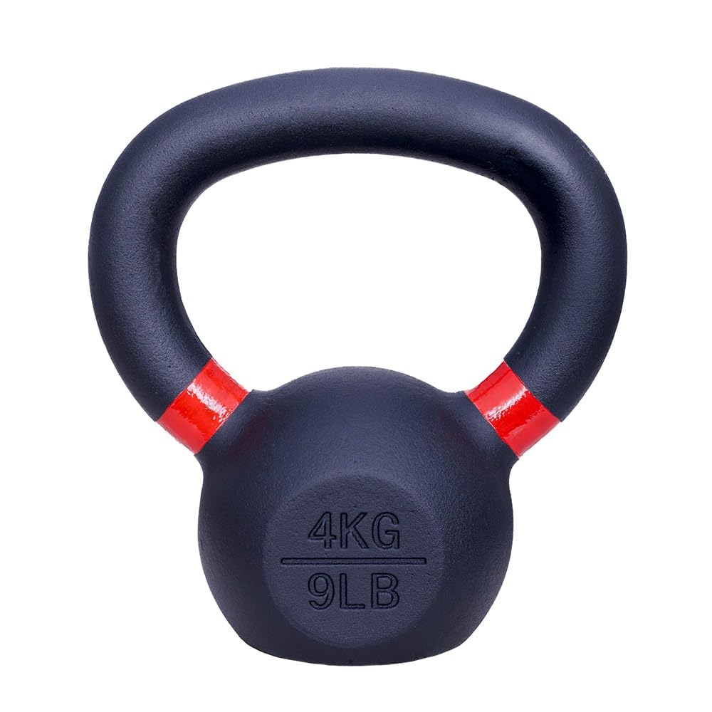 ForzaFit Żeliwny hantle kettlebell z oznaczeniem koloru - czarny - hantle kulowe z żeliwa - różne ciężary