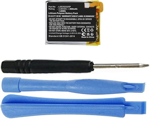 Reemplazo de batería LSS352325P de 260mAh compatible con Fitbit Versa 3 Fitness Smartwatch FB511