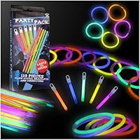 HENBRANDT Ultimate Glow Stick Party Pack 110 PCS - Multicolour LED Light Sticks Bracelets Connectors for Kids Adults Festivals Parties Raves Nighttime Events