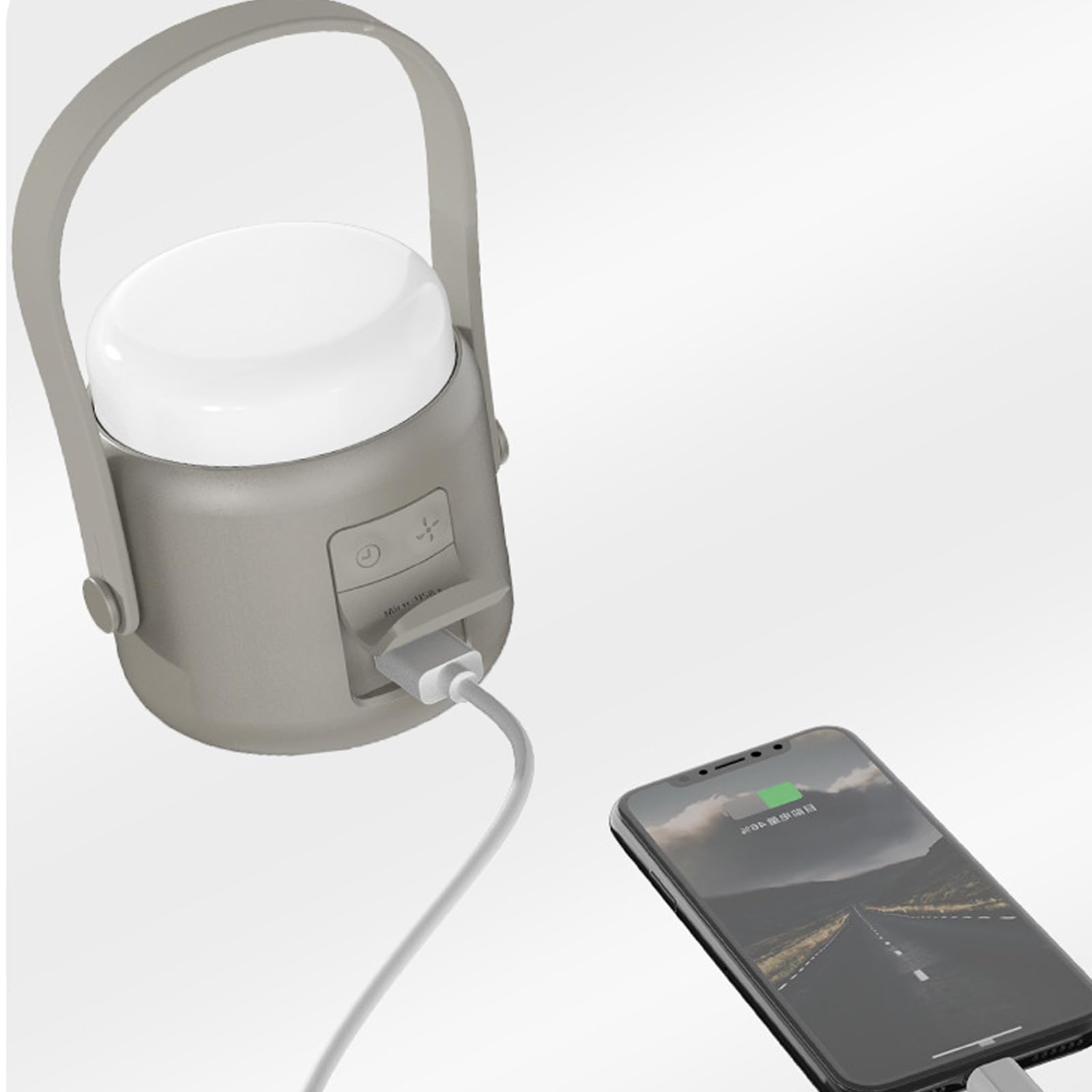 Ventilateur de camping portable 3 en 1 avec lampe LED rechargeable USB mains libres pour la randonnée, le camping, les travaux au plafond