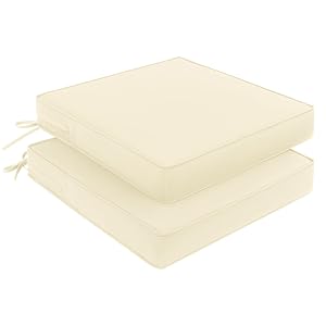 Pauwer Outdoor Chair Cushions Set of 2 Waterproof Outdoor Cushions for Patio Furniture High Resilience Foam Seat Cushion