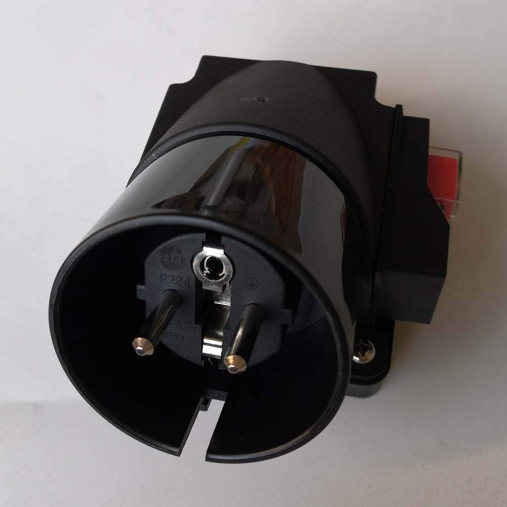 KEDU KOA5L - Interruttore a pulsante con spina europea industriale, interruttori elettromagnetici con mancanza di corrente e protezione da sovratensione 2P+E 16A 250V CE TUV IP44
