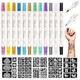 LEAYOKA Tattoo Stifte Kinder Kit mit 12 Farben Temporäre Tattoo Marker