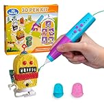Kretrum 3D Pen for Kids Low Temperature 3D Printing Pen Kit with Robot Stencils Robot Base Finger Protectors 1.75mm PCL Filament etc. 3D Pen Best Birthday Gift for Children Crayon 3D Stylo 3D (Blue)