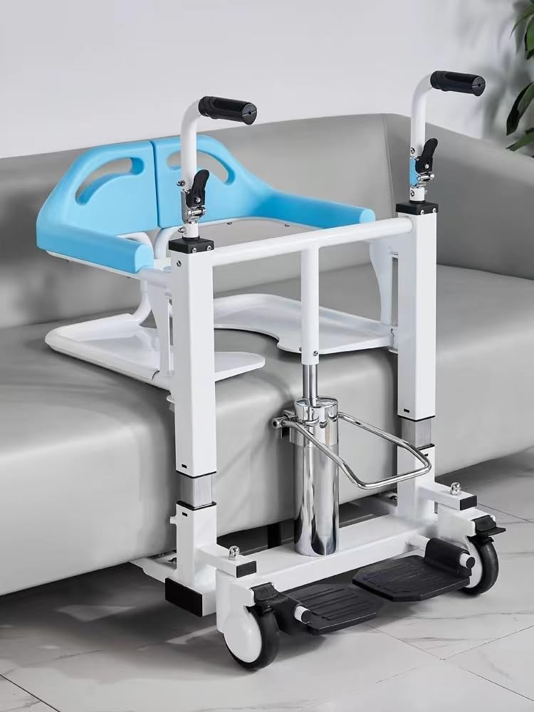 Sedia di trasferimento idraulica - Sollevatore paziente per trasporto domestico, assistenza al comodino e uso doccia, supporta fino a 99,8 kg