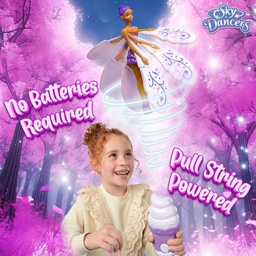image for Sky Dancers Purple Licious– The Original Flying Doll Toy – Pull St