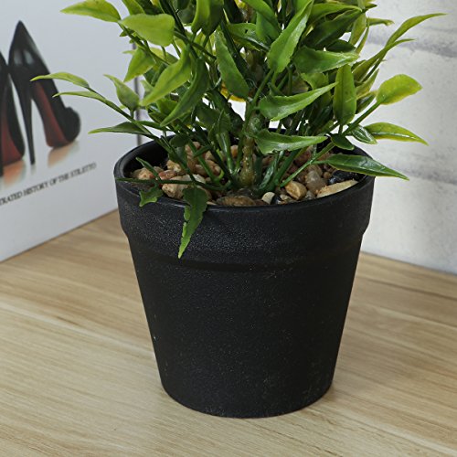 VORCOOL – Plantas artificiais de plástico sintético Bonsai com vasos para decoração de mesa de janel