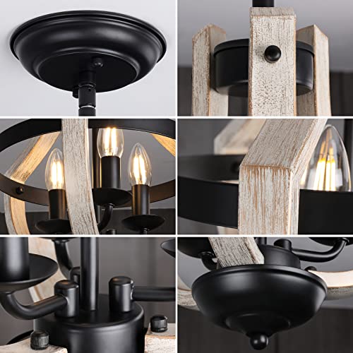 Galtlap Farmhouse Chandelier Vintage Semi Flush Mount Ceiling Light 3-Light Kitchen Island Pendant Lighting Fixtures For Foyer Hallways Living Room Kitchen Dining Room #TOP2