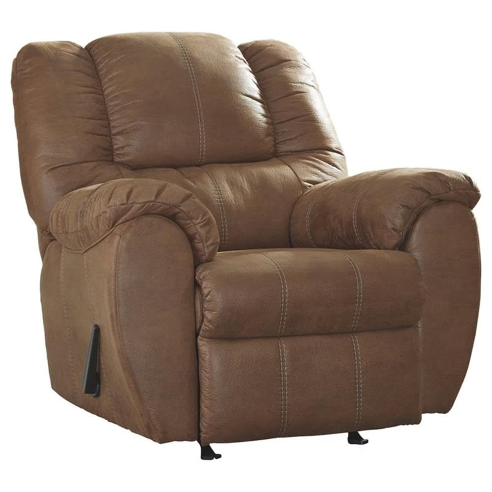 Signature Design by Ashley Oversized Rocker Recliner, Saddle Brown
