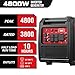 PowerSmart 4800-Watt Portable Inverter Generator with Wheels Handle Kit, CO Protect, Quiet, 30 Amp for RV-Ready, HB5046C
