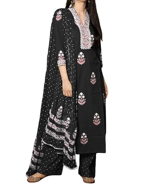 Kurta brodé KULIA vêtement traditionnel pantalon dupatta pour fête indienne