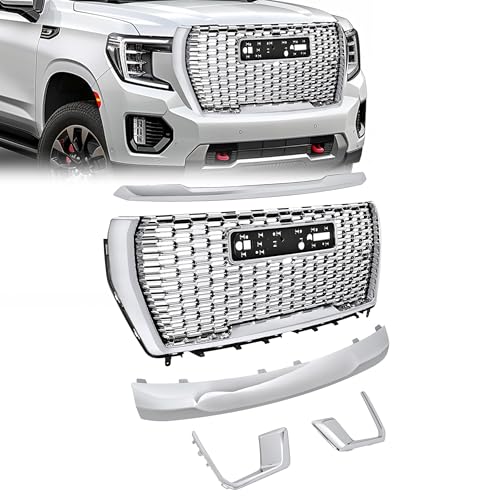 KUAFU Front Bumper Grille Set Compatible with 2021-2024 GMC Yukon...