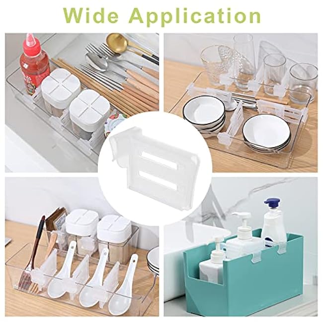 Plastic Refrigerator Dividers, 12Pcs Refrigerator Pantry Grid Dividers Fridge Seperators Adjustable Snap-on Storage Box Dividers Separator Tidy Organizer for Storage Box, Refrigerator