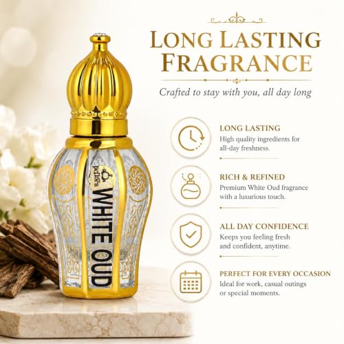 Image of White Oud Luxury Attar for Unisex, Long Lasting & Non-Alcoholic, Pure Natural Roll-on Attar, Perfume for Men & Women, Suitable for Every Occasion, 12 ml