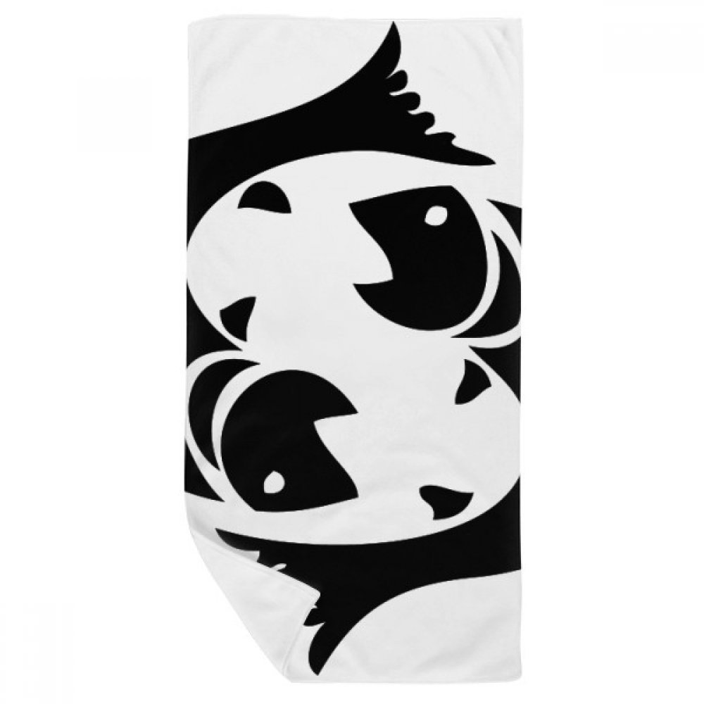 Serviette de bain Poissons multicolore en coton doux 35x70 cm pour toilette quotidienne