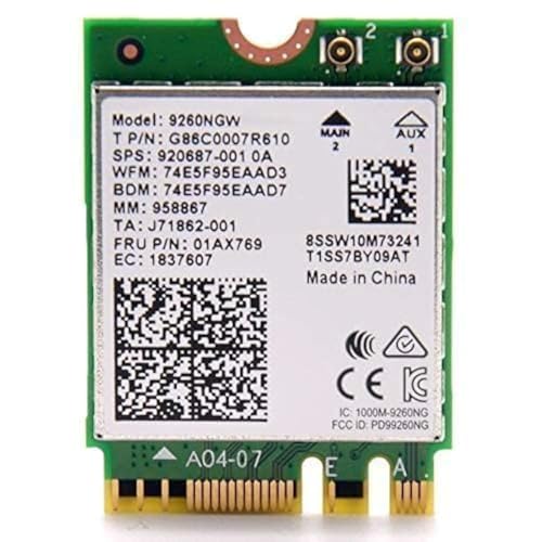 Image of Legacy M.2 WiFi Card for Intel AC 9260 with Bluetooth 5.1 | Up to 1.73Gbps, MU-MIMO, WiFi 5 | Works with Intel, AMD, Linux & Windows 10 /11 | No vPro | Model 9260NGW WiFi Adapter