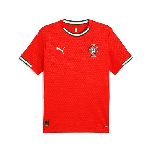 PUMA Chuteira masculina Fpf gola redonda manga curta Jersey Soccer Chuteiras - Vermelho