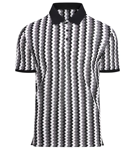 Alex Vando Mens Lace Polo Shirts Fashion Vibrant Short Sleeve Casual Shirts for Men